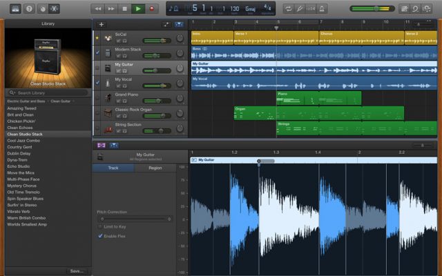 Apple MacOS garageband screen shot