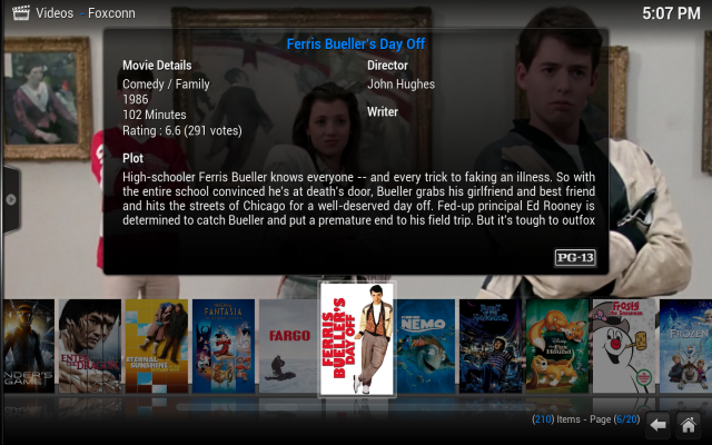 Kodi media centre screen Kodi Media Centre Movie Playing