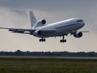 Aircraft landing on runway