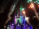 Disney castle with fireworks