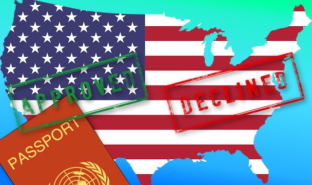 usa-visa-demand-social-media-network-logins USA map with passport