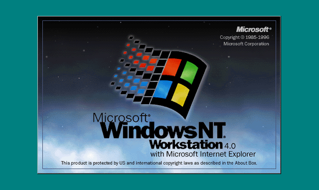 Windows NT 4 Workstation loading screen