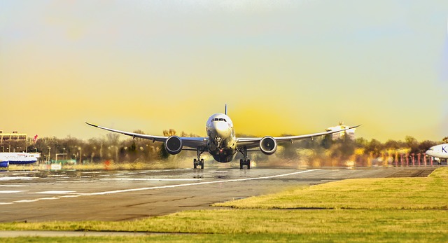 jumbo jet landing on airport runway