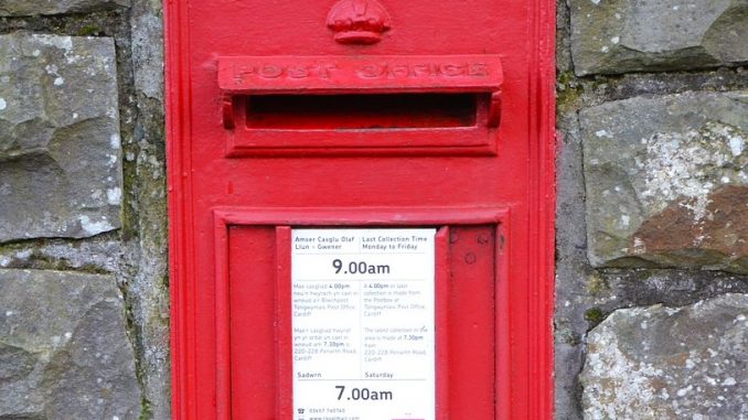 Red Royal Mail post box